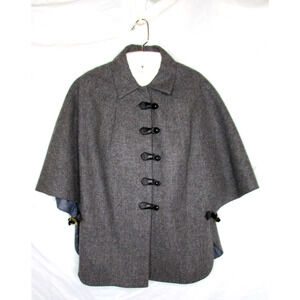 Minx Modes Gray Tweed Cape Capelet Juniors Size 12-13 Vintage 1950s